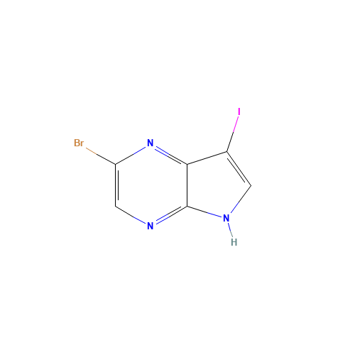 2-BROMO-7-IODO-5H-PYRROLO[2,3-B]PYRAZINE (CAS: 875781-44-5) - Chemical Structure and Molecular Formula 