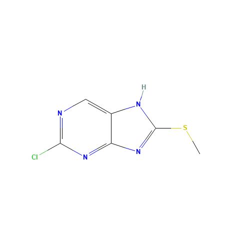 2-chloro-8-(methylthio)-7H-purine (CAS: 89581-80-6) - Chemical Structure and Molecular Formula 