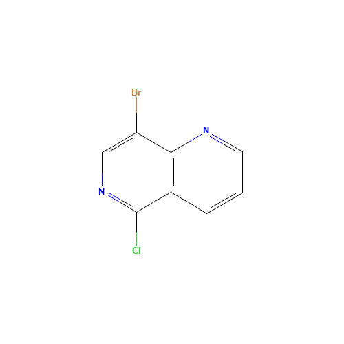 8-BROMO-5-CHLORO-1,6-NAPHTHYRIDINE (CAS: 909649-12-3) - Chemical Structure and Molecular Formula 