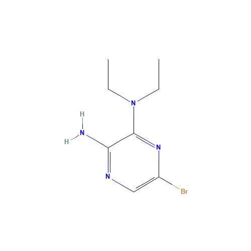 2-AMINO-5-BROMO-3-(DIETHYLAMINO)PYRAZINE (CAS: 912773-09-2) - Chemical Structure and Molecular Formula 
