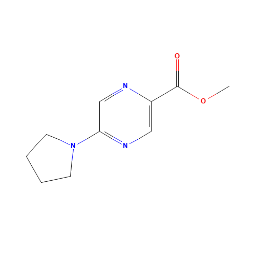 METHYL 5-(1-PYRROLIDINYL)-2-PYRAZINECARBOXYLATE (CAS: 944133-94-2) - Chemical Structure and Molecular Formula 