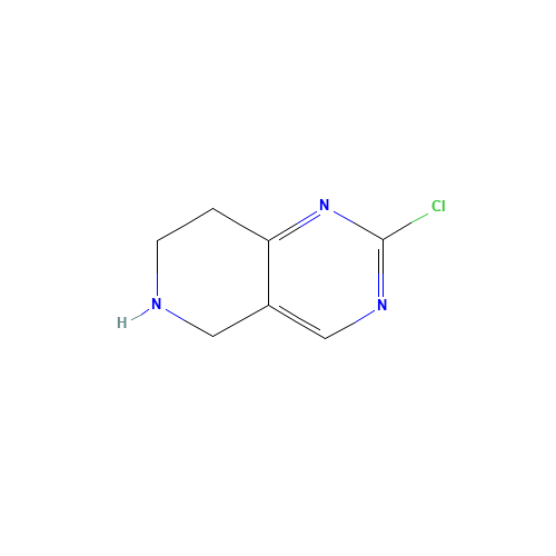 2-chloro-5,6,7,8-tetrahydropyrido[4,3-d]pyrimidine (CAS: 944901-59-1) - Chemical Structure and Molecular Formula 