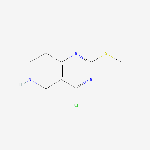 4-chloro-5,6,7,8-tetrahydro-2-(methylthio)pyrido[4,3-d]pyrimidine (CAS: 944902-03-8) - Chemical Structure and Molecular Formula 