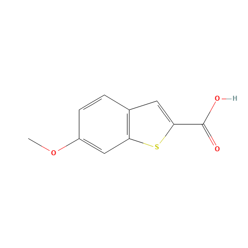 6-METHOXY-BENZO[B]THIOPHENE-2-CARBOXYLIC ACID (CAS: 102539-79-7) - Chemical Structure and Molecular Formula 