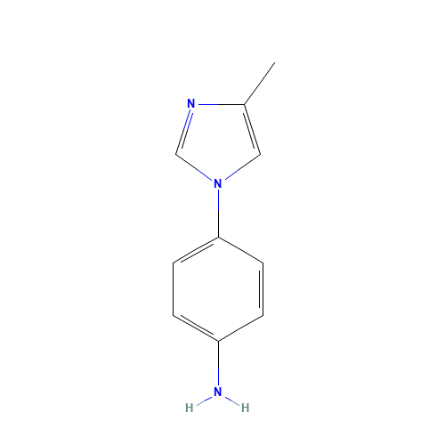 4-(4-Methyl-1H-imidazol-1-yl)benzenamine (CAS: 102791-87-7) - Chemical Structure and Molecular Formula 
