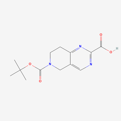 6-(tert-butoxycarbonyl)-5,6,7,8-tetrahydropyrido[4,3-d]pyrimidine-2-carboxylic acid (CAS: 1092352-58-3) - Chemical Structure and Molecular Formula 