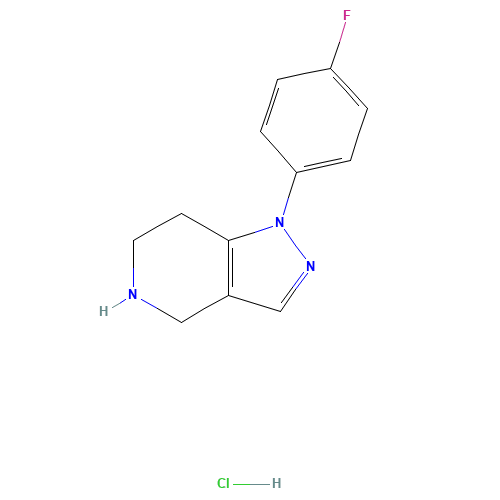 1-(4-fluorophenyl)-4,5,6,7-tetrahydro-1H-pyrazolo[4,3-c]pyridine hydrochloride (CAS: 1188264-17-6) - Chemical Structure and Molecular Formula 
