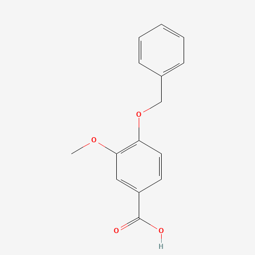 4-BENZYLOXY-3-METHOXYBENZOIC ACID (CAS: 1486-53-9) - Chemical Structure and Molecular Formula 