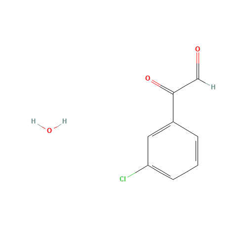 3-CHLOROPHENYLGLYOXAL HYDRATE (CAS: 177288-16-3) - Chemical Structure and Molecular Formula 