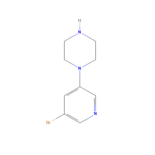 1-(5-Bromo-3-pyridyl)piperazine (CAS: 412347-30-9) - Chemical Structure and Molecular Formula 