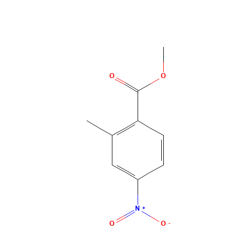Methyl 2-Methyl-4-nitrobenzoate (CAS: 62621-09-4) - Chemical Structure and Molecular Formula 