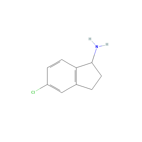 1H-INDEN-1-AMINE,5-CHLORO-2,3-DIHYDRO- (CAS: 67120-39-2) - Chemical Structure and Molecular Formula 