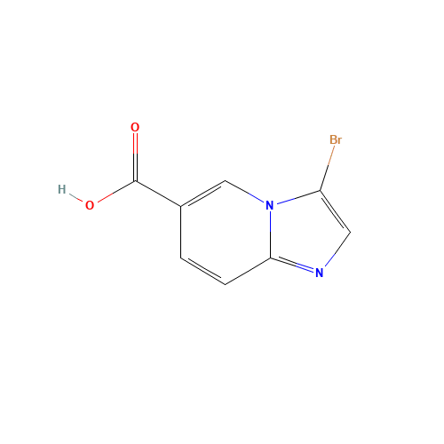 3-BROMOIMIDAZO[1,2-A]PYRIDINE-6-CARBOXYLIC ACID (CAS: 886362-00-1) - Chemical Structure and Molecular Formula 