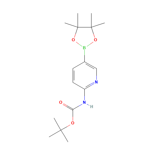 2-(tert-butoxycarbonylamino)pyridine-5-boronic acid,pinacol ester (CAS: 910462-31-6) - Chemical Structure and Molecular Formula 