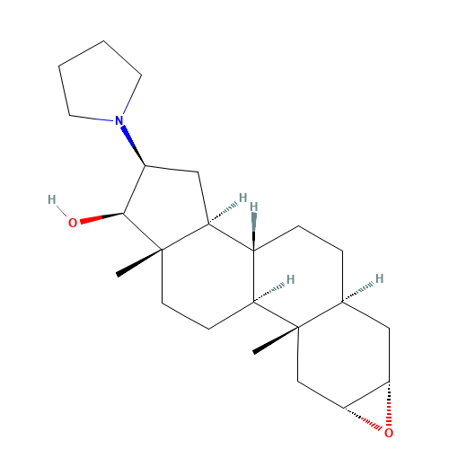 (2a,3a,5a,16b,17b)-2,3-Epoxy-16-(1-pyrrolidinyl)androstan-17-ol (CAS: 119302-19-1) - Chemical Structure and Molecular Formula 