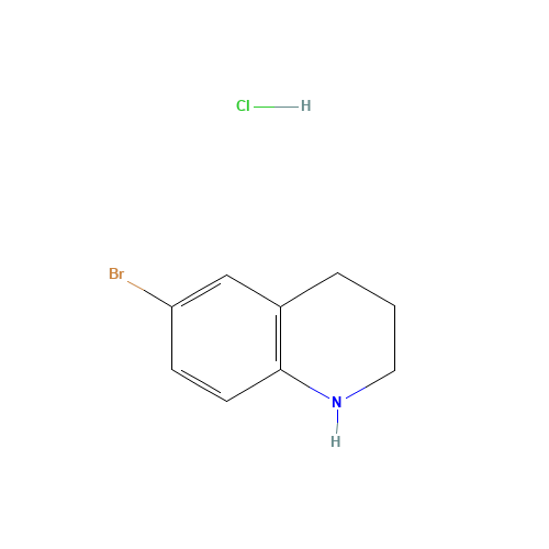 6-BROMO-1,2,3,4-TETRAHYDROQUINOLINE HYDROCHLORIDE (CAS: 1050161-23-3) - Chemical Structure and Molecular Formula 