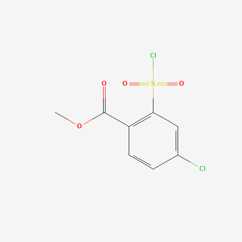 4-CHLORO-2-(CHLOROSULFONYL) BENZOIC ACID METHYL ESTER (CAS: 85392-01-4) - Chemical Structure and Molecular Formula 
