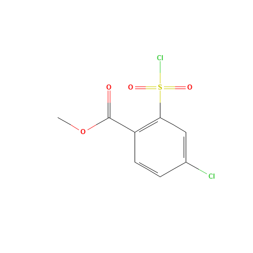 4-CHLORO-2-(CHLOROSULFONYL) BENZOIC ACID METHYL ESTER (CAS: 85392-01-4) - Chemical Structure and Molecular Formula 