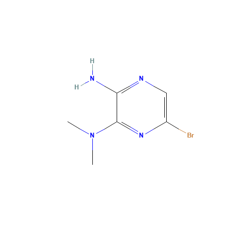 2-AMINO-5-BROMO-3-(DIMETHYLAMINO)PYRAZINE (CAS: 89641-34-9) - Chemical Structure and Molecular Formula 