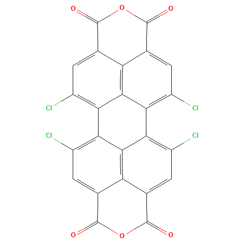 1,6,7,12-Tetrachloroperylene tetracarboxylic acid dianhydride (CAS: 156028-26-1) - Chemical Structure and Molecular Formula 