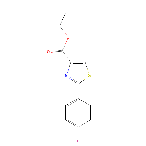 2-(4-FLUORO-PHENYL)-THIAZOLE-4-CARBOXYLIC ACID ETHYL ESTER (CAS: 132089-35-1) - Chemical Structure and Molecular Formula 
