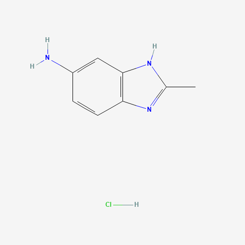 2-Methyl-1H-benzoimidazol-5-ylamine hydrochloride (CAS: 1571-93-3) - Chemical Structure and Molecular Formula 