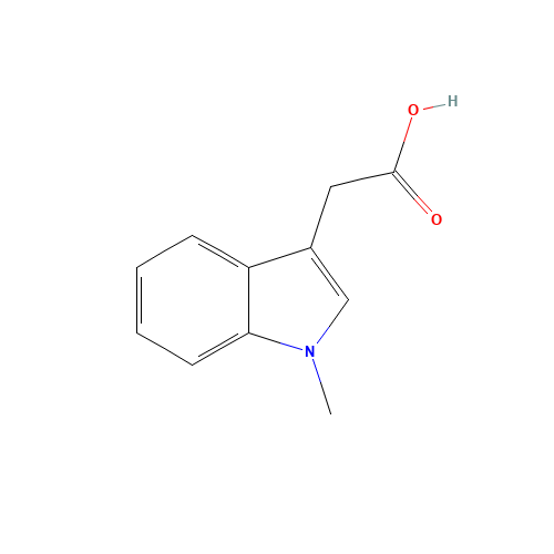 1-METHYL-3-INDOLEACETIC ACID (CAS: 1912-48-7) - Chemical Structure and Molecular Formula 