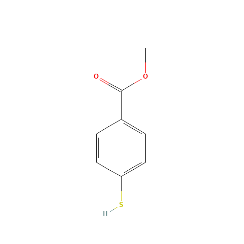 Methyl 4-Mercaptobenzoate (CAS: 6302-65-4) - Chemical Structure and Molecular Formula 