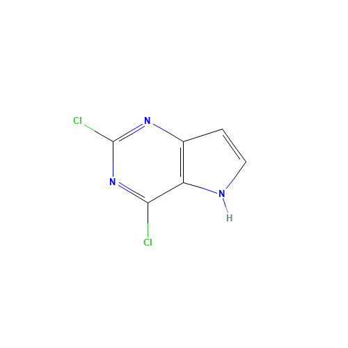 2,4-DICHLORO-5H-PYRROLO[3,2-D]PYRIMIDINE (CAS: 63200-54-4) - Chemical Structure and Molecular Formula 