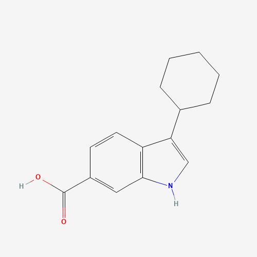 3-cyclohexylindole-6-carboxylicacid (CAS: 494799-17-6) - Chemical Structure and Molecular Formula 