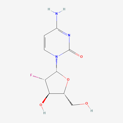 4-Amino-1-(2-deoxy-2-fluoro-beta-D-arabinofuranosyl)-2(1H)-pyrimidinone (CAS: 56632-83-8) - Chemical Structure and Molecular Formula 