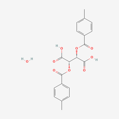 DI-P-TOLUOYL-D-TARTARIC ACID MONOHYDRATE (CAS: 71607-31-3) - Chemical Structure and Molecular Formula 