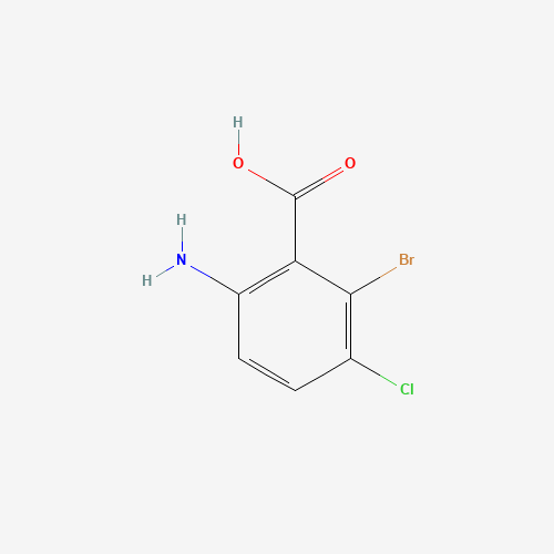2-BROMO-3-CHLORO-6-AMINO BENZOIC ACID (CAS: 65971-76-8) - Chemical Structure and Molecular Formula 