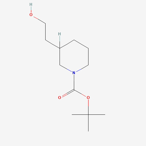 3-(2-Hydroxyethyl)piperidine-1-carboxylic acid tert-butyl ester (CAS: 146667-84-7) - Chemical Structure and Molecular Formula 