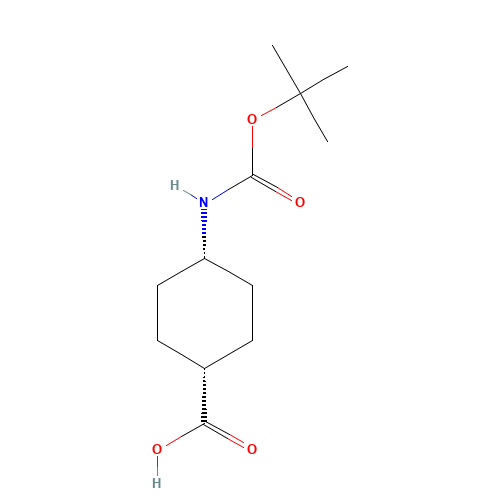 BOC-1,4-TRANS-ACHC-OH (CAS: 53292-89-0) - Chemical Structure and Molecular Formula 