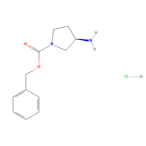 (R)-1-Cbz-3-Aminopyrrolidine hydrochloride (CAS: 870621-17-3) - Chemical Structure and Molecular Formula 