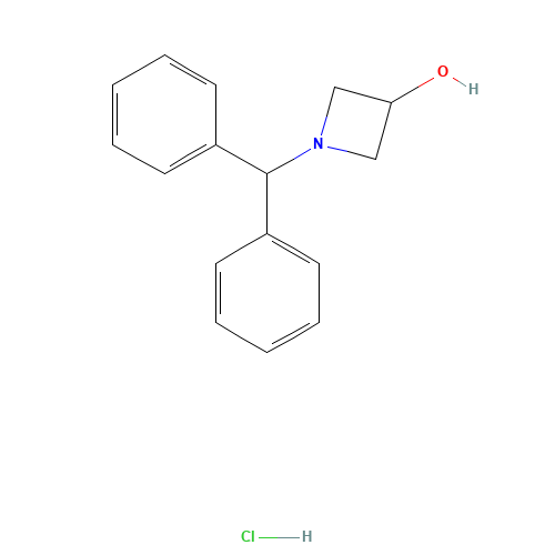 1-(DIPHENYLMETHYL)-3-HYDROXYAZETIDINE HYDROCHLORIDE (CAS: 90604-02-7) - Chemical Structure and Molecular Formula 