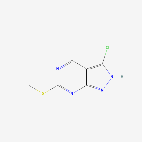 3-chloro-6-(methylthio)-1H-pyrazolo[3,4-d]pyrimidine (CAS: 100859-88-9) - Chemical Structure and Molecular Formula 