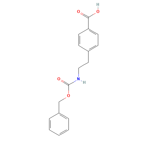 4-(2-CBZ-AMINOETHYL)BENZOIC ACID (CAS: 121632-81-3) - Chemical Structure and Molecular Formula 