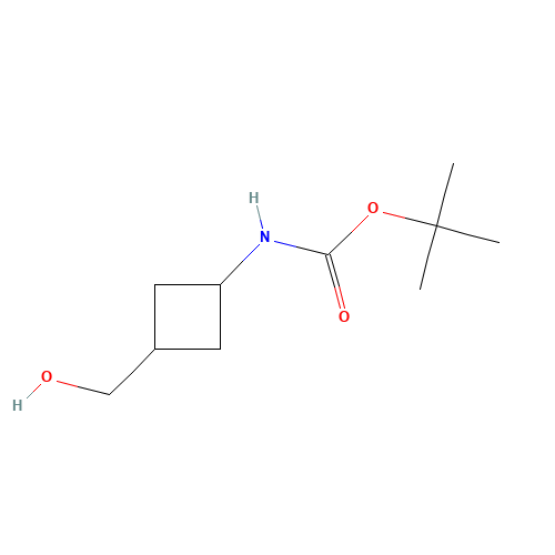 TERT-BUTYL CIS-3-HYDROXYMETHYLCYCLOBUTYLCARBAMATE (CAS: 142733-64-0) - Chemical Structure and Molecular Formula 