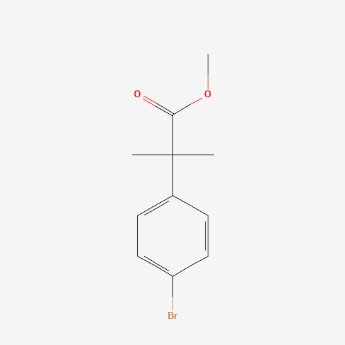 METHYL 2-(4-BROMOPHENYL)-2,2-DIMETHYLACETATE (CAS: 154825-97-5) - Chemical Structure and Molecular Formula 