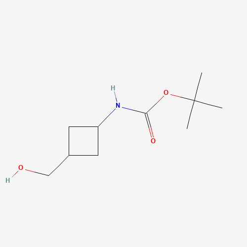 TERT-BUTYL TRANS-3-HYDROXYMETHYLCYCLOBUTYLCARBAMATE (CAS: 167081-37-0) - Chemical Structure and Molecular Formula 