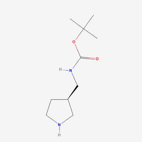Carbamic acid,[(3R)-3-pyrrolidinylmethyl]-,1,1-dimethylethyl ester (9CI) (CAS: 173340-25-5) - Chemical Structure and Molecular Formula 