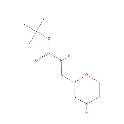 2-N-BOC-AMINOMETHYLMORPHOLINE (CAS: 173341-02-1) - Chemical Structure and Molecular Formula 