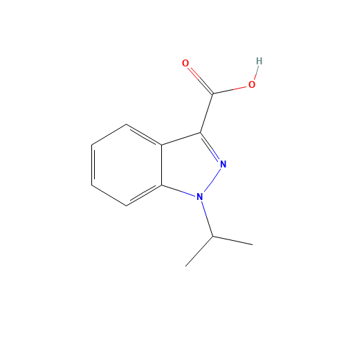 1-ISOPROPYLINDAZOLE-3-CARBOXYLIC ACID (CAS: 173600-14-1) - Chemical Structure and Molecular Formula 