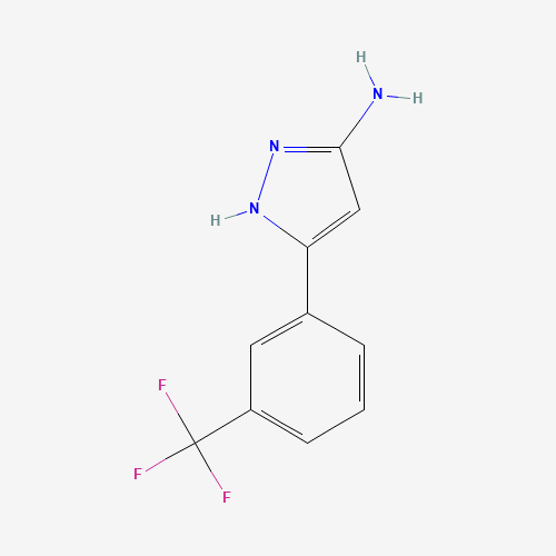 5-(3-TRIFLUOROMETHYL-PHENYL)-2H-PYRAZOL-3-YLAMINE (CAS: 209224-91-9) - Chemical Structure and Molecular Formula 