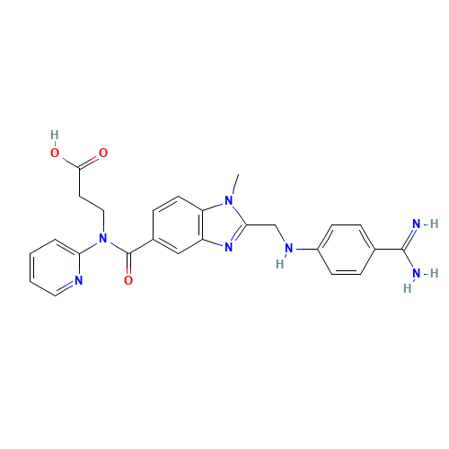 3-[[2-[[(4-carbamimidoylphenyl)amino]methyl]-1-methyl-benzoimidazole-5-carbonyl]-pyridin-2-yl-amino]propanoic acid (CAS: 211914-51-1) - Related Chemical Product