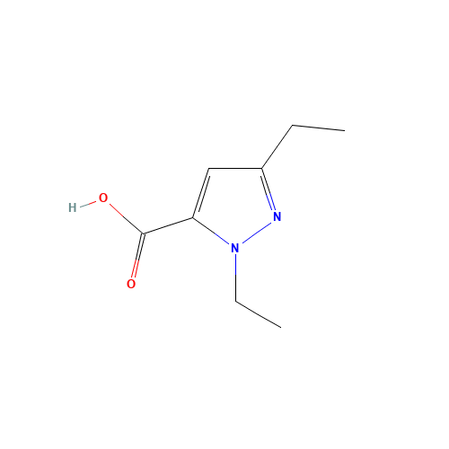1,3-DIETHYL-1H-PYRAZOLE-5-CARBOXYLIC ACID (CAS: 26308-43-0) - Chemical Structure and Molecular Formula 