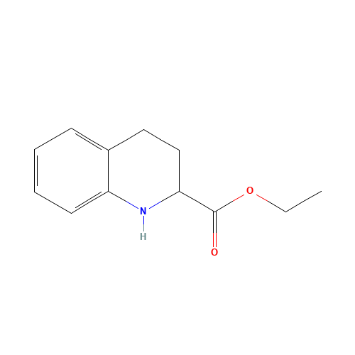 1,2,3,4-TETRAHYDRO-QUINOLINE-2-CARBOXYLIC ACID ETHYL ESTER (CAS: 4620-34-2) - Chemical Structure and Molecular Formula 