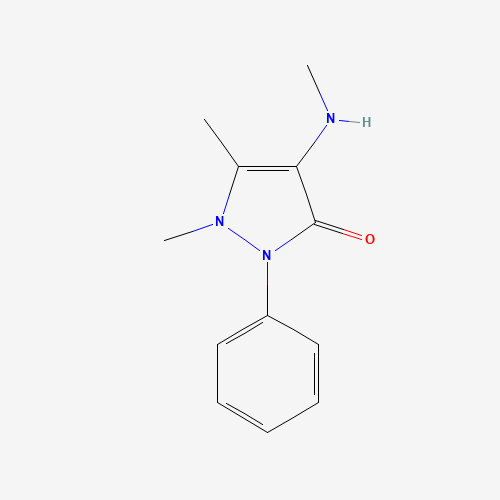 1,2-dihydro-1,5-dimethyl-4-(methylamino)-2-phenyl-3H-pyrazol-3-one (CAS: 519-98-2) - Chemical Structure and Molecular Formula 
